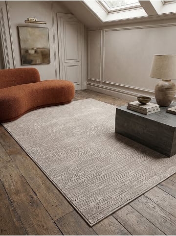 KADIMA DESIGN Teppich Kurzflor Streifen pflegeleicht Wohnzimmer Schlafzimmer Flur in Beige