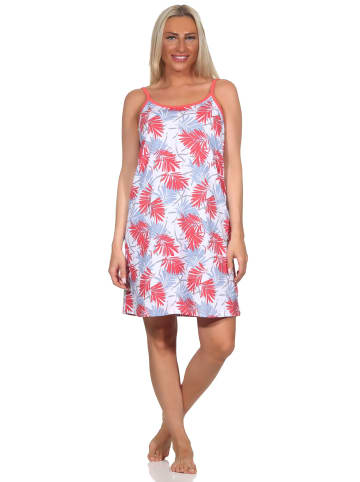 NORMANN Ärmelloses Spaghetti Träger Nachthemd floralem print - 85785 in rot