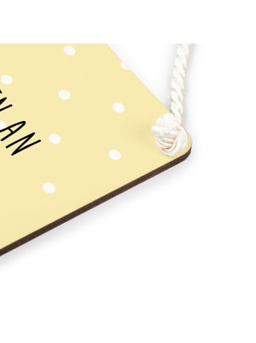 Mr. & Mrs. Panda Schild Schildkröte Pause mit Spruch in Gelb Pastell