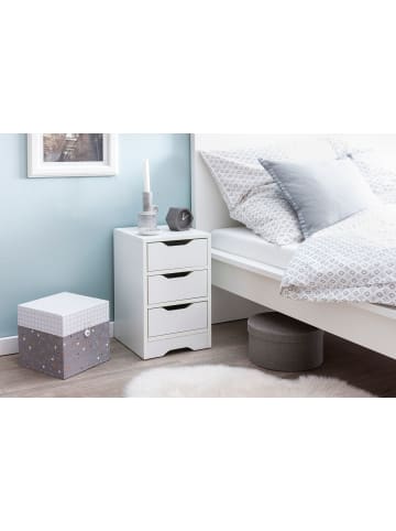 KADIMA DESIGN Nachtkonsole WL5.704 31x49x31 cm Matt mit 3 Schubladen, Weisse in Weiß