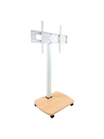 relaxdays TV Bodenständer "43-75 Zoll" in Natur/Weiß - (B)60 x (H)134,5 x (T)38 cm
