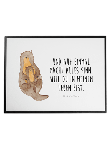 Mr. & Mrs. Panda Schreibunterlage Otter Kind mit Spruch in Weiß
