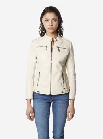 KOROSHI Damen-bikerjacke aus kunstleder in weiß