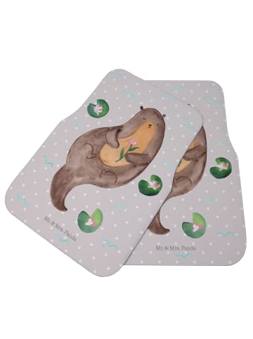 Mr. & Mrs. Panda Autoteppich Otter Seerose ohne Spruch in Grau Pastell