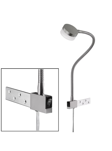 FISCHER & HONSEL LED-Wandspot flex Lug in Nickelfarben -  (L)51 x (B)8 x (H)60 cm