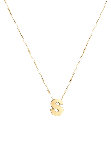 Elli Halskette 925 Sterling Silber Buchstabe, Buchstabe - S in Gold