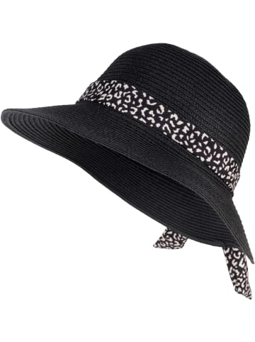 styleBREAKER Sonnenhut mit Leoparden Zierband in Schwarz