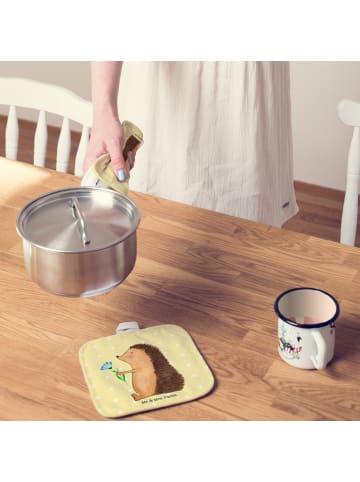 Mr. & Mrs. Panda Topflappen Igel Blumen ohne Spruch in Gelb Pastell