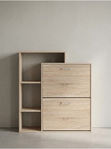 KADIMA DESIGN Moderner Schuhkipper MASSA Holz 2 Fächer Eiche 12 Paar Schuhe