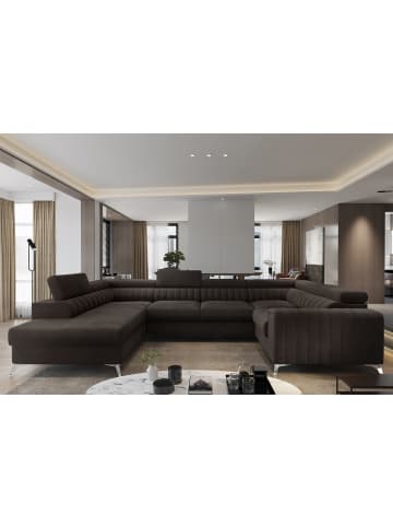 MF Design Luisa Recamiere Links in Braun -  (L) 202 x (B) 347 x (H) 92 cm