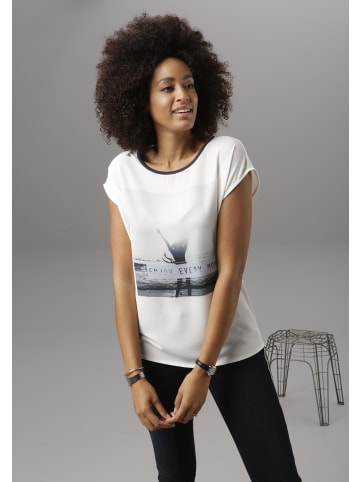 Aniston SELECTED Blusenshirt in weiß-hellblau-dunkelblau