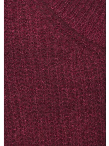 LASCANA Strickpullover in dunkelrot meliert