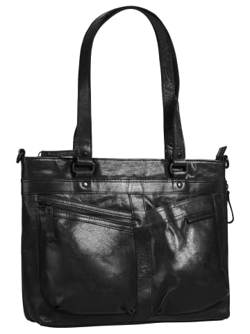 SPIKES & SPARROW Shopper echt Leder in schwarz