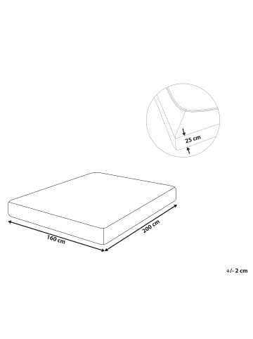 Beliani Bettlaken HOFUF in Beige - (W) 160 x (H) 25 x (L) 200 cm