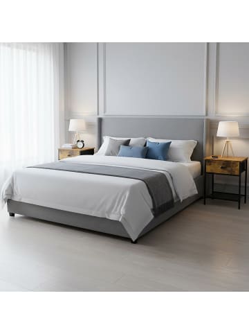 relaxdays 2 x Nachttisch "Industrial" in Dunkelbraun/ Schwarz - (B)40 x (H)55 x (T)30 cm