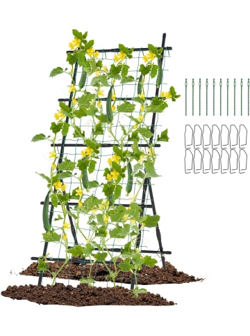 COSTWAY Gurke Rankhilfe Set 187cm in Schwarz