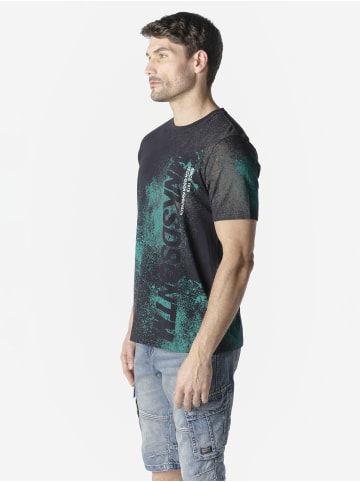 KOROSHI Crew cotton all over t-shirt in Schwarz