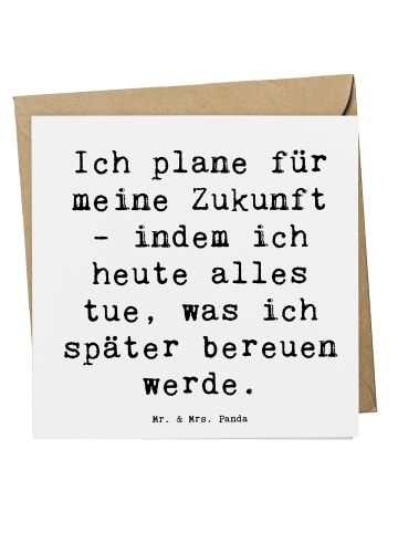 Mr. & Mrs. Panda Klappkarte Spruch Lebensziele und Abenteuer mit... in Weiß