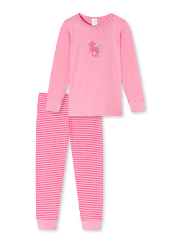 Schiesser Langer Schlafanzug Basic Kids in Rosa