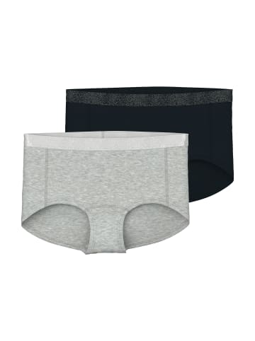 name it Slip 2er-Pack in black/grey melange