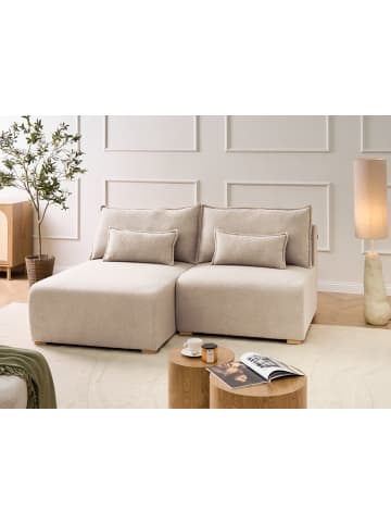 Beliani Modulsofa NERBO in Beige/Braun - (W) 200 x (H) 97 x (L) 154 cm