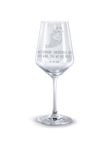 Mr. & Mrs. Panda glas für rotwein Wassermann Astrologie mit Spruch in Transparent