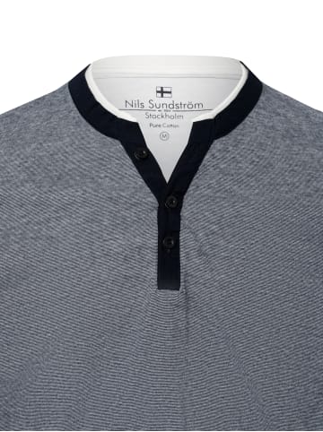 Nils Sundström Langarmshirt in marine weiß
