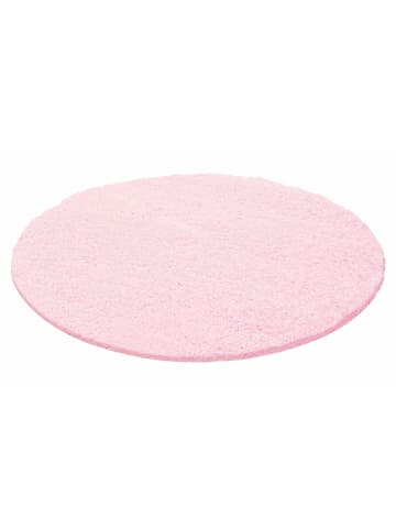 KADIMA DESIGN Teppich Hochflor Shaggy Waschbar Einfarbig RHEIN Strapazierfähig in Pink