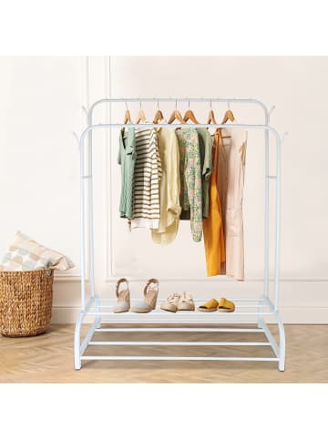 relaxdays Kleiderständer in Weiß - (B)110 x (H)155 x (T)55 cm