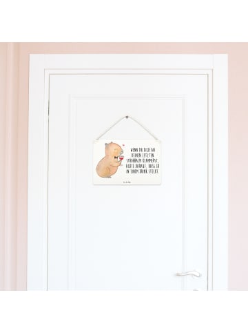 Mr. & Mrs. Panda Schild Capybara Wein mit Spruch in Weiß