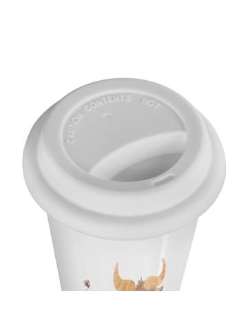 Mr. & Mrs. Panda Thermokaffeebecher Sternzeichen Stier mit Spruch in Weiß