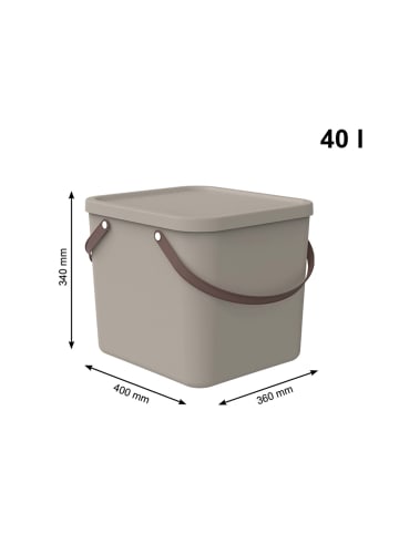 Rotho 2er-Set Aufbewahrungsbox 40l mit Deckel in Cappuccino