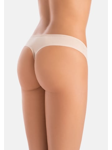 Teyli 3er pack: Klassischer Bamboo-Tanga Brazistri in beige