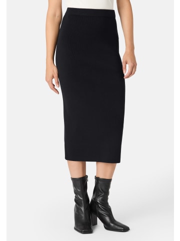Les Lunes Midirock KATIIE Skirt Fine Knit Midi Rib in schwarz
