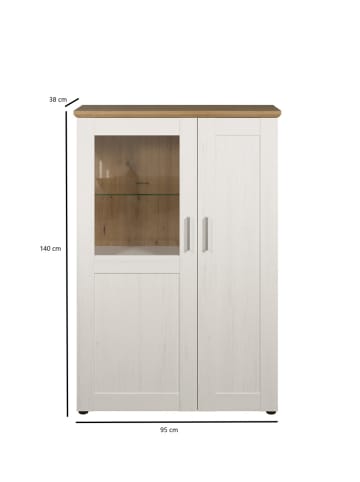 ebuy24 Vitrinenschrank Shade Weiß 95 x 38 cm