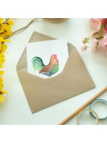 Mr. & Mrs. Panda Klappkarte Hahn Korn ohne Spruch in Weiß