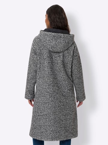 Heine Mantel in schwarz-ecru-meliert