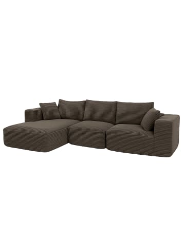 MCW Sofa-Garnitur P20 Liegefläche links, Braun