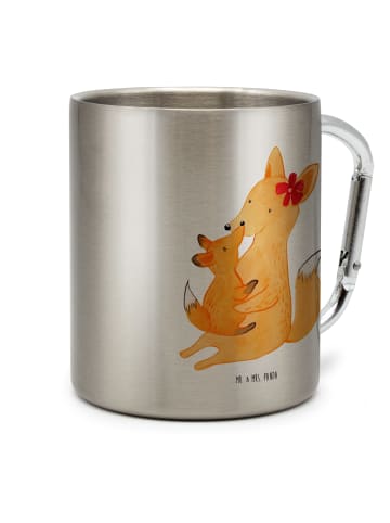 Mr. & Mrs. Panda Becher Fuchs Mama ohne Spruch in Silber