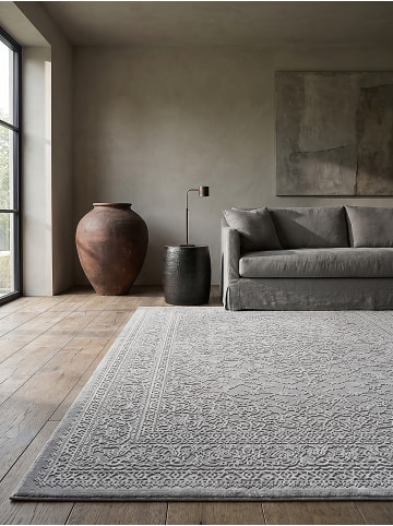 KADIMA DESIGN Kurzflorteppich Waschbar Uni KASOS Polyester Grau 160 x 230 cm in Grau