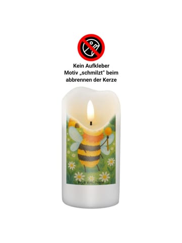 Mr. & Mrs. Panda Wachskerze Biene König Design ohne Spruch in Weiß