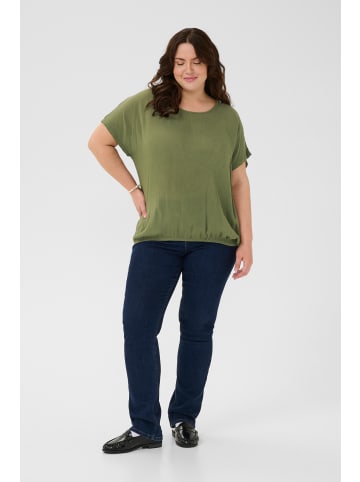 KAFFE curve Kurzarm-Bluse KCami Loose fit in Ivy Green