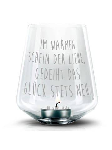 Mr. & Mrs. Panda Glas Teelichthalter Spruch Gravur Windlicht Lie... in Transparent