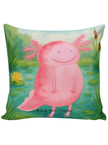 Mr. & Mrs. Panda Kopfkissen Axolotl Glücklich Design ohne Spruch in Weiß