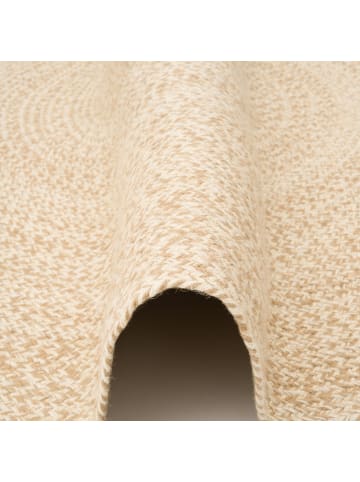 Pergamon Naturfaser Teppich Handgefertigt Jute Kaya Rund in Beige