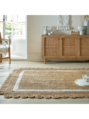 KADIMA DESIGN Jute-Teppich Naturfaser PLYM Geometrisch Boho Wohnzimmer in Braun-Beige