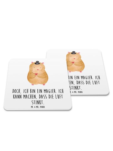 Mr. & Mrs. Panda Untersetzer Hamster Hut mit Spruch in Weiß