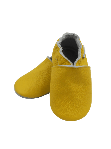 Bemesu Baby Krabbelschuhe aus Leder, weiche Lauflernschuhe mit rutschfester Sohle 