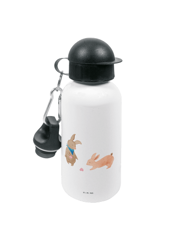 Mr. & Mrs. Panda Kindertrinkflasche Hasen Muschel ohne Spruch in Weiß