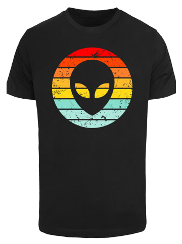 F4NT4STIC T-Shirt Alien Retro Sonnenuntergang in schwarz